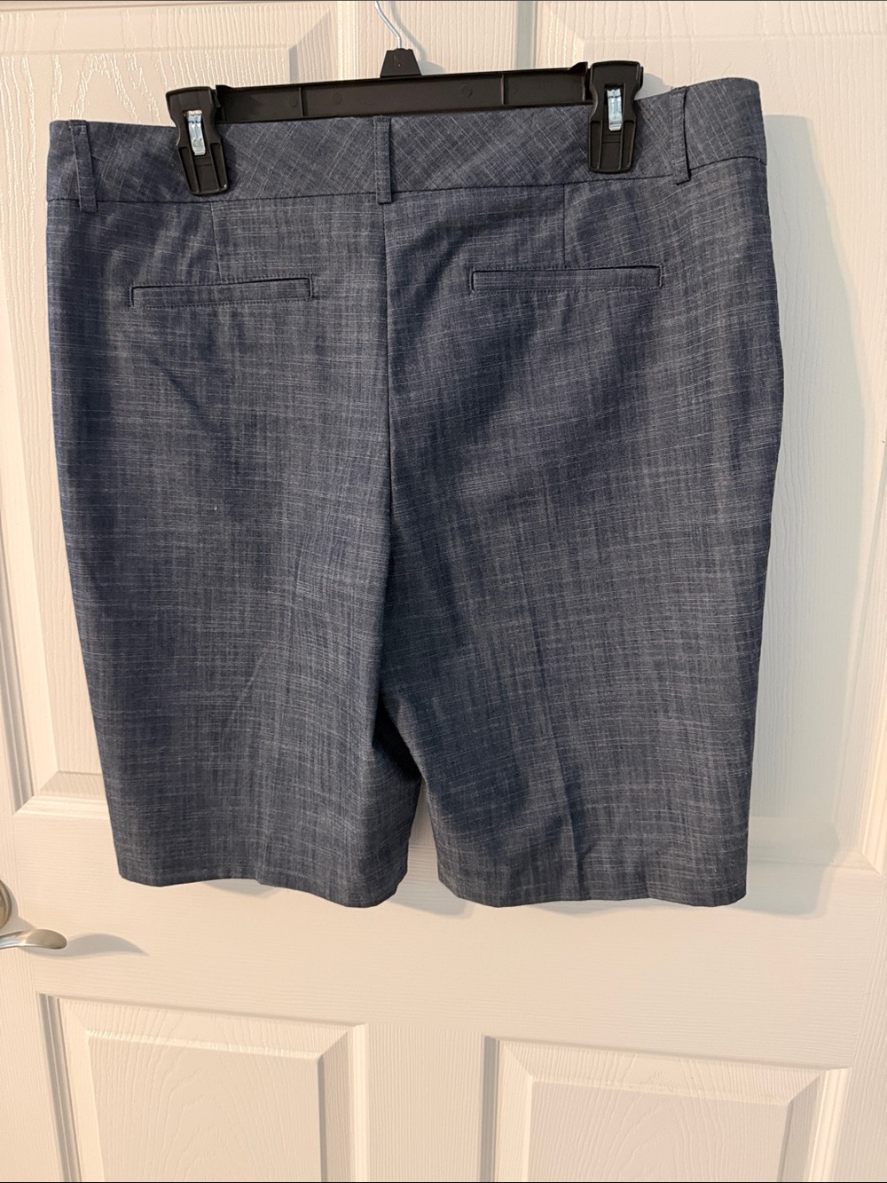 Van Heusen Blue Chambray-Look Bermuda Shorts - Picture 2 of 3